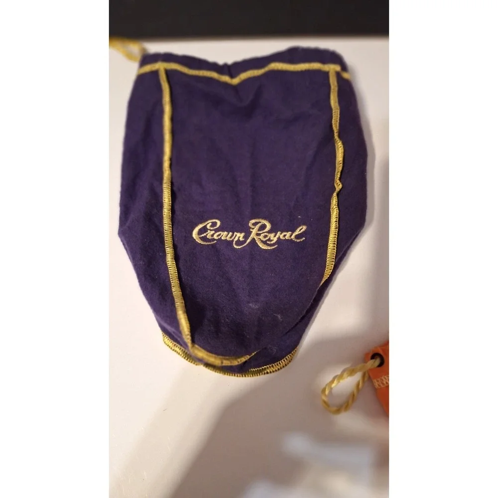CROWN ROYAL PEACH BAG LOT OF 2 ORANGE PURPLE DRAWSTRING WHISKEY POUCHES